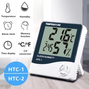 Digital Thermometer Hygrometer Clock