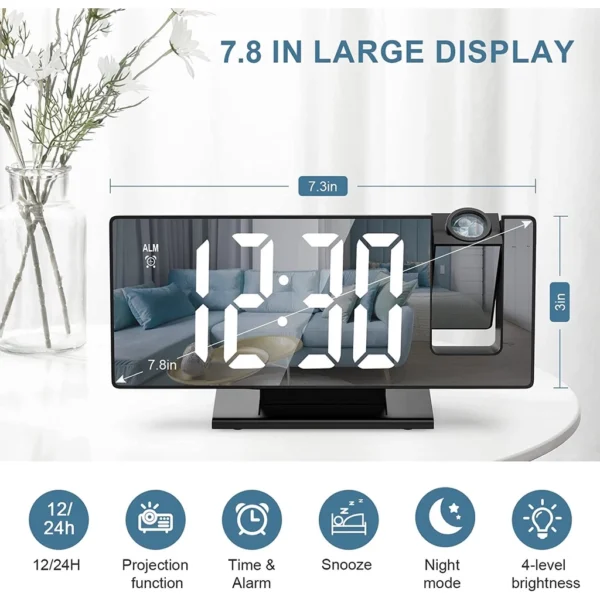 Projection Mirror Alarm Clock