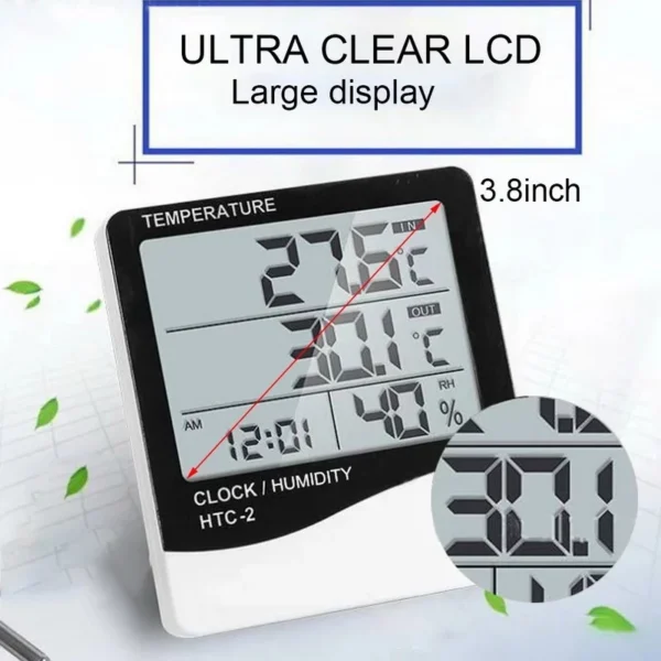 Digital Thermometer Hygrometer Clock