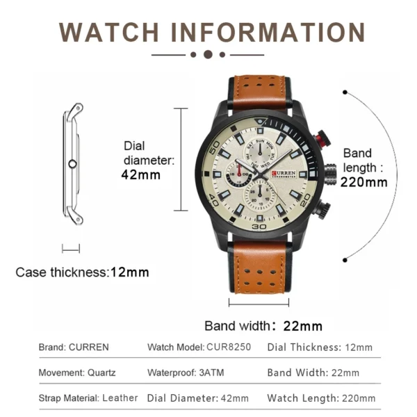 Random CURREN 8250 Quartz Watch