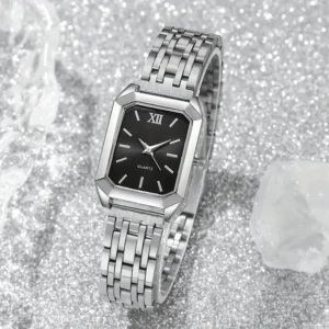 Random Women Square Steel Quartz Watch