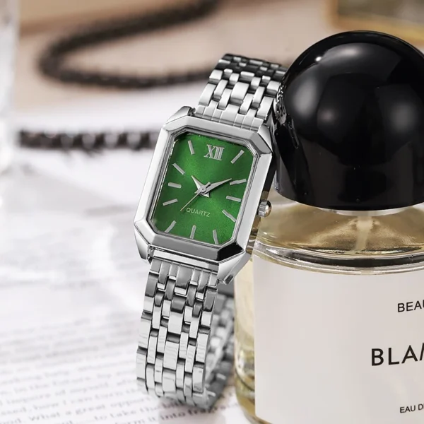 Random Women Square Steel Quartz Watch