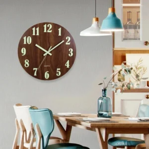 Luminous Wooden Wall Clock 30cm