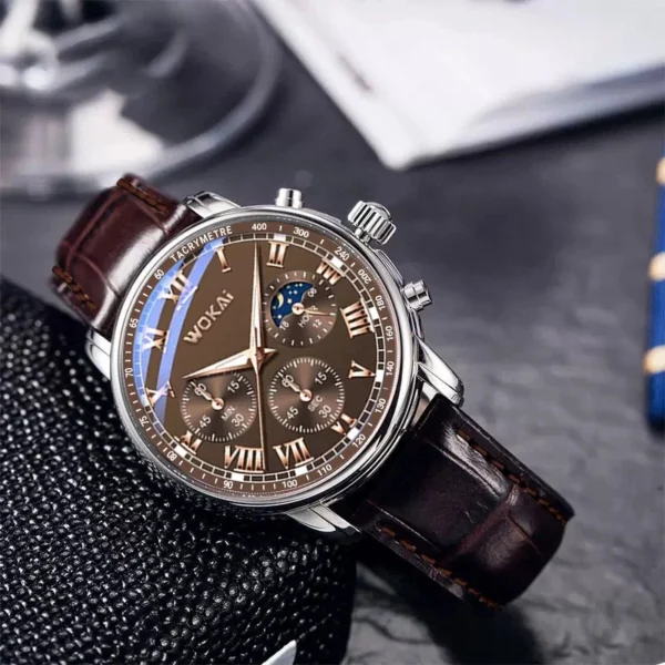 Random WOKAI Men Leather Watch