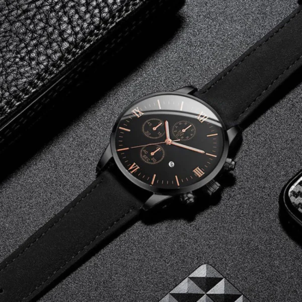 GENEVA Men Leather Watch