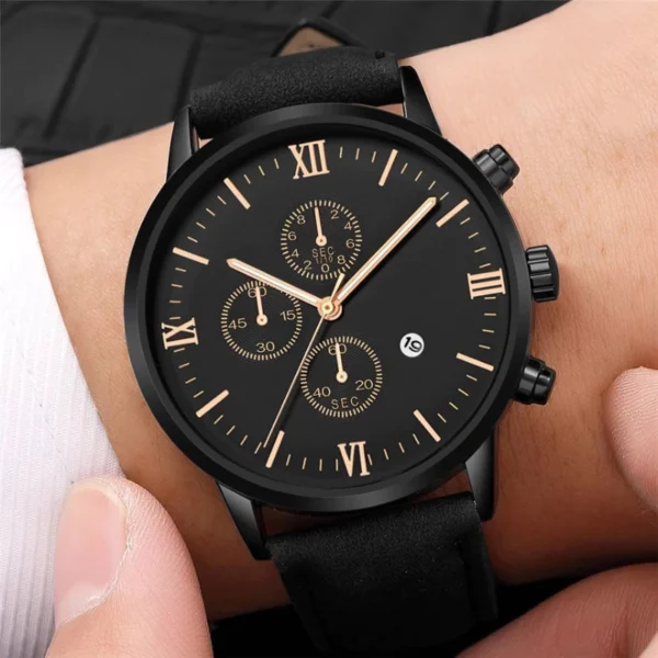 GENEVA Men Leather Watch