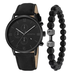 GENEVA Men Leather Watch