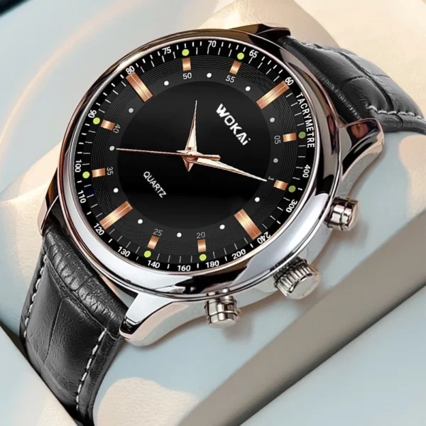 Random WOKAI Men Leather Watch