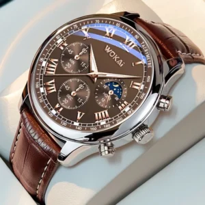 Random WOKAI Men Leather Watch