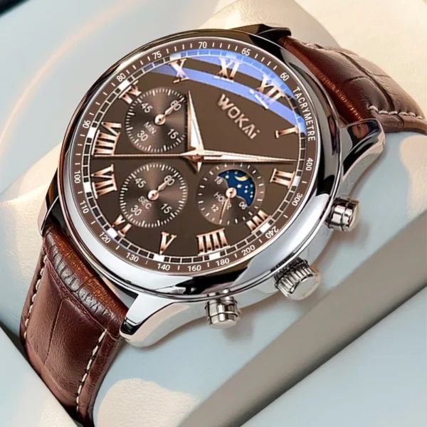 Random WOKAI Men Leather Watch