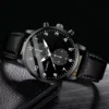 Leather Quartz Watch Set 4pcs